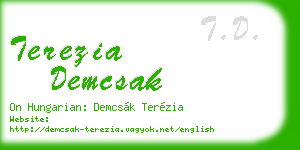 terezia demcsak business card