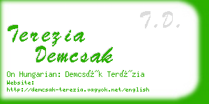 terezia demcsak business card